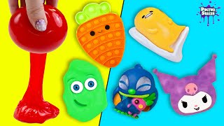 Whats Inside RAINBOW Squishies and Stress Balls Surprise Toys Inside [upl. by Ahsiened166]