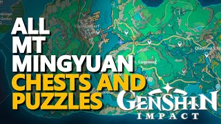 All Mt Mingyuan Chests and Puzzles Genshin Impact [upl. by Gaylord796]