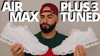 TUNED FOR SUMMER Nike AIR MAX PLUS 3 WHITE  VAST GREY On Foot Review [upl. by Ioves]