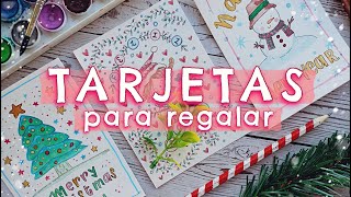 TARJETAS HECHAS A MANO para regalar en NAVIDAD Y AÑO NUEVO 💌 con DIBUJOS NAVIDEÑOS FÁCILES y BONITOS [upl. by Sissie]