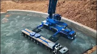 Highquality Simulation Hydraulic Crane Remote Control 114 Scale Axle Mobile Crane Model [upl. by Yelraf193]