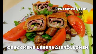 Leberkäseröllchen mit Frischkäsekräuterfüllung [upl. by Tteragram]