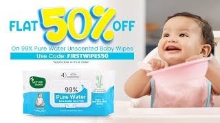 Mother Sparsh 99 Pure Water Unscented Baby Wipes – Get Flat 50 Off on Baby Wipes Today [upl. by Ydnak366]