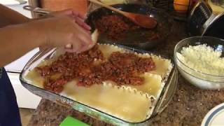 Como hacer lasagna de carne Con DInora [upl. by Linnet]