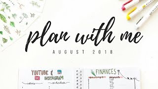 Plan with me for August 2018  bullet journal setup  studytee [upl. by Ashil]