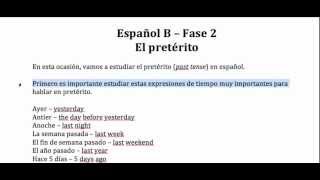 El pretérito Indefinido en español [upl. by Erinn]