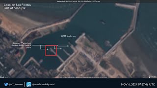 Kaspiysk Port Update  Satellite Imagery After Ukraines Drone Attack Shows Caspian Fleet Dispersed [upl. by Airednaxela]