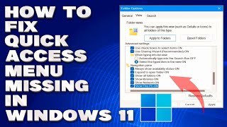 How To Fix Quick Access Menu Missing in Windows 1110 Solution [upl. by Wolenik71]