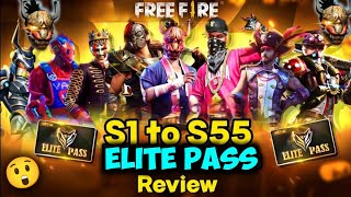 All Elite Pass Bundle Review In Free Fire  Season 1 To Season 55 Elite Pass Bundle Review Free Fire [upl. by Lehplar987]