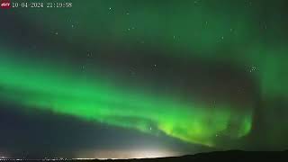 Oct 4 2024 Aurora Borealis Timelapse Over Reykjavík Iceland [upl. by Reiko]