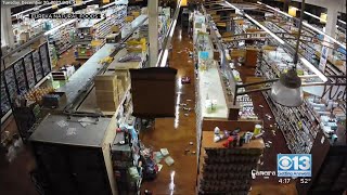 Surveillance video shows earthquake damage inside Humboldt County store [upl. by Nyvek738]