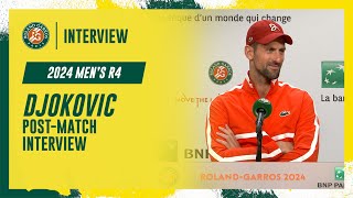 Djokovic Round 4 postmatch interview  RolandGarros 2024 [upl. by Asim]