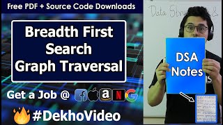 Breadth First Search BFS Graph Traversal in Data Structures [upl. by Nosidda971]