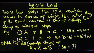 HESSS LAW EXPLAINED in 30mins uniport chemistry Enthalpy [upl. by Hulda49]