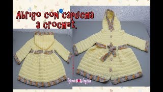 ABRIGO CON CAPUCHA PARA NIÑA A CROCHET Tejiendo con angélika [upl. by Saref]