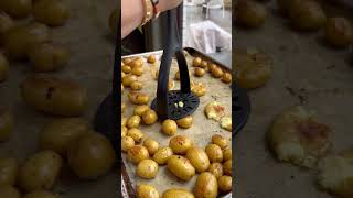 Crispy Smashed Potatoes with Dynamite Sauce [upl. by Rekoob]