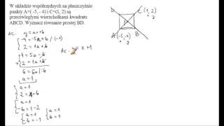 Prosta przechodząca przez wierzchołki kwadratu [upl. by Jemmy]