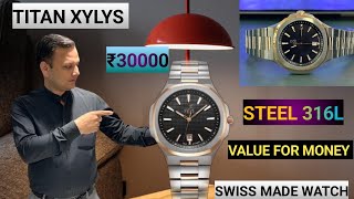 BEST SWISS WATCHTITAN XYLYS ₹30000 brilliant Clou deParisinspired dialthis watch is elegant sport [upl. by Reyotal707]