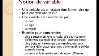 Algorithme et Programmation Tronc Commun séance 1 Variables et Affectation [upl. by Sloane]