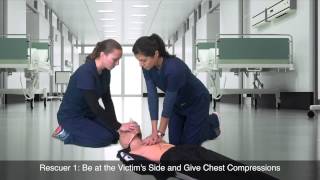 CPR Chest Compressions and Breaths with 2 Rescuers by American Health Care Academy [upl. by Kelson325]