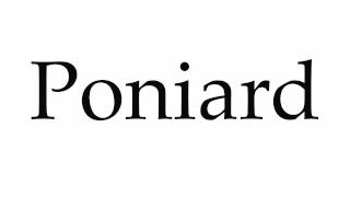 How to Pronounce Poniard [upl. by Bish]