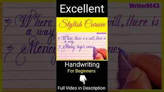 How to Write Beautiful Stylish Handwriting  Handwriting cursive kaise likhen  Stylish cursive [upl. by Yeslah]