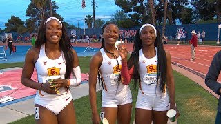 2019 Pac12 Track amp Field Championships Twanisha Terry leads trio of USC sprinters in 100meters [upl. by Nothgierc]