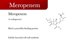 Meropenem merrem  A carbapenem antibiotic drug  drug against bacteria infections [upl. by Cence]