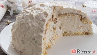 Zuccotto di pandoro con crema al torrone  Ricettait [upl. by Yrroc]