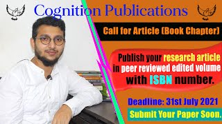 Publish Article with ISBN  Call for Research Article Book Chapter for Peer Reviewed Edited Volume [upl. by Alehc]