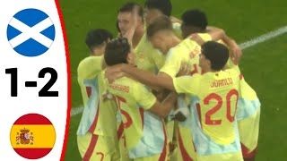 Escocia vs España sub 21 12 Todos los goles y resumen ampliado [upl. by Atilol324]