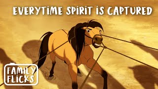 Every time Spirit Gets Captured  Spirit Stallion of the Cimarron 2002  Family Flicks [upl. by Yelrebma]