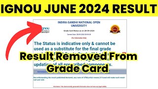 IGNOU Grade Card Error अब क्या करें JUNE 2024 Result 27th Update Published [upl. by Tnomed]