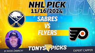 Buffalo Sabres vs Philadelphia Flyers 111624 NHL Betting Tips [upl. by Leynad2]