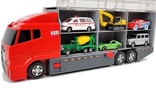 13 Type Tomica Cars ☆ Tomica opening and put in big convoy [upl. by Dnomzed945]