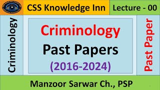 Criminology  CSS Past Papers  2016  2024 [upl. by Charlene]