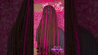 Medium Knotless Braids Tutorial  Pink Knotless Braids knotlessbraids pinkbraids [upl. by Wun]