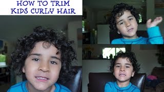 DIY Kids Haircut  How I Trim My Sons Naturally Curly Hair [upl. by Maise275]