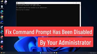 Fix Command Prompt Has Been Disabled By Your Administrator In Windows 1110 [upl. by Celestine]