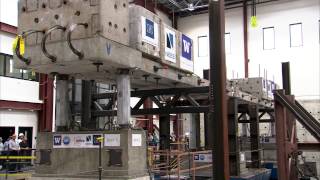 70footlong concrete bridge survives series of simulated earthquakes at University of Nevada Reno [upl. by Eyahc194]