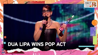 Dua Lipa Wins Pop Act  The BRIT Awards 2024 [upl. by Evadne]