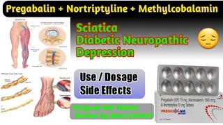 Pregabalin Nortriptyline methylcobalamin Tablets use in hindi  Pregicob NM Tablet \ Dawa jankari [upl. by Mikes]