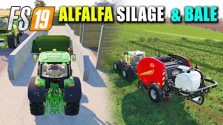 Making Alfalfa Silage Clover Silage  FS19 Stone Valley [upl. by Hedda]