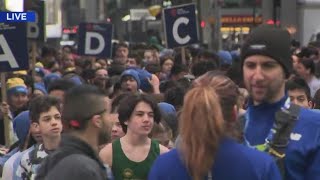 Thousands of runners zip through NYC for Half Marathon [upl. by Ennybor494]