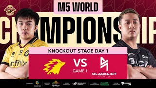 FIL M5 Knockouts Day 1  ONIC vs BLCK  Game 1 [upl. by Heshum948]