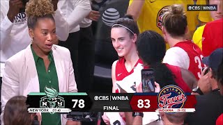 LAST 90secs Indiana Fever vs New York Liberty WNBA  Caitlin Clark tripledouble Aliyah Boston [upl. by Anilegna]