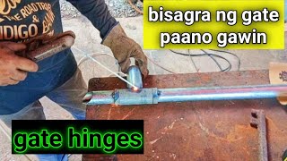 paano lagyan ng bisagra ang gate how to make hinges for gate hinges welding diy [upl. by Ryter355]