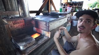 Rocket Man Kyle Demos Amazing Rocket Stove Flat Cooking Surface [upl. by Calia]