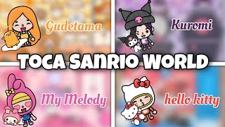 Toca life world  Hello kitty 🥺 vs My melody 💖 vs Kuromi 😈  toca boca free house ideas [upl. by Hagile]