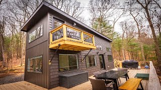 Incredibly Beautiful Black Oak Custom Built Tiny House [upl. by Anailli]